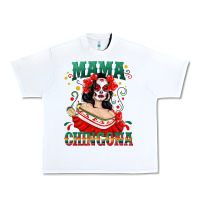 White Mama Chingona Skull Urban Heavy Tee - texasbilliewilder