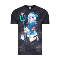 Cloud Black Gawr Gura Vintage Tee - linhVisuals