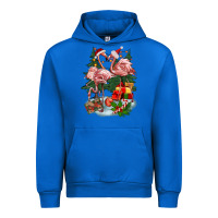 Cobalt Christmas flamingo Urban Hoodie - BarkalooDesign