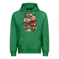 Emerald Christmas flamingo Urban Hoodie - BarkalooDesign