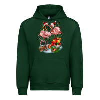 Forest Green Christmas flamingo Urban Hoodie - BarkalooDesign