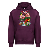 Mauve Wine Christmas flamingo Urban Hoodie - BarkalooDesign
