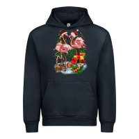 Navy Christmas flamingo Urban Hoodie - BarkalooDesign
