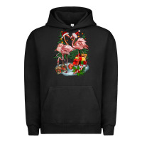 Pigment Black Christmas flamingo Urban Hoodie - BarkalooDesign