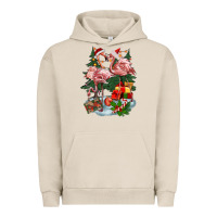 Pigment French Oak Christmas flamingo Urban Hoodie - BarkalooDesign