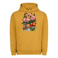 Pigment Peanut Butter Christmas flamingo Urban Hoodie - BarkalooDesign