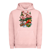 Pigment Salmon Christmas flamingo Urban Hoodie - BarkalooDesign