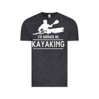 Vintage Black kayaking t  shirt i' d rather be at the lake kayaking t  shirt Vintage Tee - linhVisuals