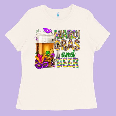 Mardi Gras And Beer Ladies Tee Designed By Bundleandbundleshop