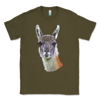 Army Green Guanaco Llama Head Classic Tee - LillyAllenDesigns