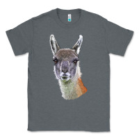 Charcoal Heather Guanaco Llama Head Classic Tee - LillyAllenDesigns