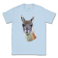Dusty Blue Guanaco Llama Head Classic Tee - LillyAllenDesigns