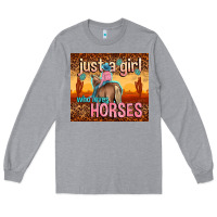 Heather Grey just a girl who loves horses Long Sleeve Tee - TumblerDesignByShophia