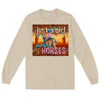 Mushroom just a girl who loves horses Long Sleeve Tee - TumblerDesignByShophia