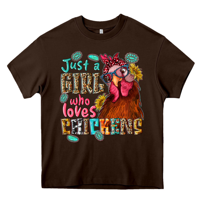 Just A Girl Who Loves Chickens Heavy Core Tee by NancyCooperArtShop | Teevron