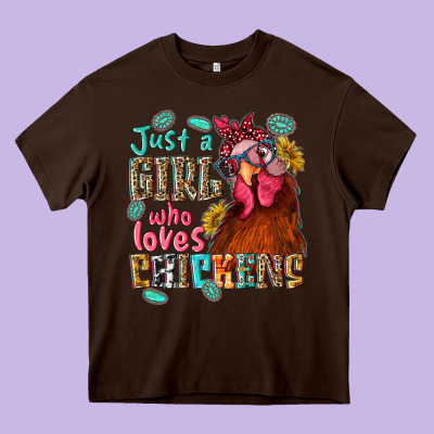 Just A Girl Who Loves Chickens Heavy Core Tee Designed By Nancycooperartshop