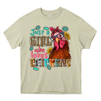 Mossy just a girl who loves chickens Heavy Core Tee - NancyCooperArtShop