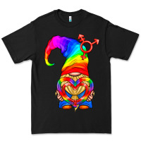 Black LGBTQ+ Pride Gnome With Heart Balloon Premium Tee - BundleAndBundleShop