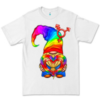 White LGBTQ+ Pride Gnome With Heart Balloon Premium Tee - BundleAndBundleShop
