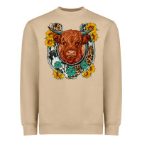 Western Leopard Cowhide Cow Horseshoe Heavyweight Sweatshirt | Teevron