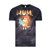 Cloud Black Bluey Mum Vintage Tee - linhVisuals