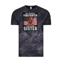 Cloud Black my favorite firefighter calls me sister. Vintage Tee - linhVisuals