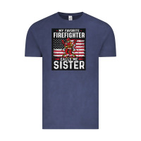 Vintage Denim my favorite firefighter calls me sister. Vintage Tee - linhVisuals