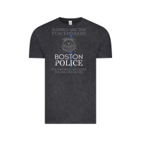 Vintage Black boston police shirt saint michael police officer prayer Vintage Tee - linhVisuals