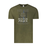 Vintage Olive boston police shirt saint michael police officer prayer Vintage Tee - linhVisuals