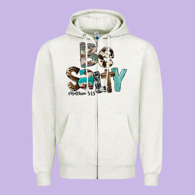 Be Salty Zipper Hoodie Designed By Fadigitalartstudio