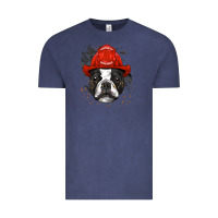 Vintage Denim boston terrier firefighter boston terrier dog lover premium Vintage Tee - linhVisuals
