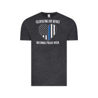 Vintage Black national police week shirt vintage blue line american flag Vintage Tee - linhVisuals
