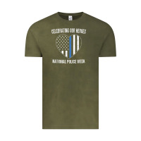 Vintage Olive national police week shirt vintage blue line american flag Vintage Tee - linhVisuals