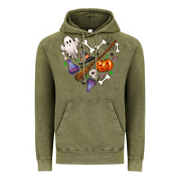 Vintage Olive love hallowen Vintage Hoodie - NancyCooperArtShop
