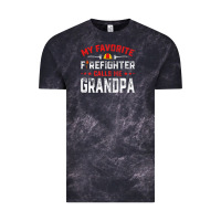 Cloud Black mens father's day my favorite firefighter calls me grandpa premium Vintage Tee - linhVisuals