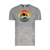 Orca Family Vintage Retro Art, Killer Whale Family Vintage Tee | Teevron