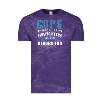 Cloud Purple cops because firefighters need heroes too premium Vintage Tee - linhVisuals