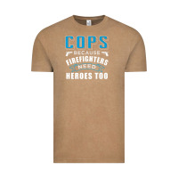 Vintage Coffee cops because firefighters need heroes too premium Vintage Tee - linhVisuals