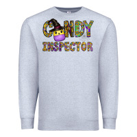 Heather Grey Candy Inspector Premium Sweatshirt - CowhideDigitalArt
