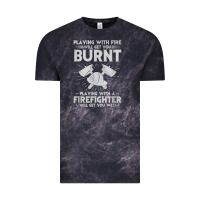 Cloud Black playing with fire will get you burnt fireman firefighter fun Vintage Tee - linhVisuals