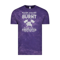 Cloud Purple playing with fire will get you burnt fireman firefighter fun Vintage Tee - linhVisuals