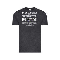 Vintage Black police & firefighter mom, i raised mine fireman mothers day Vintage Tee - linhVisuals