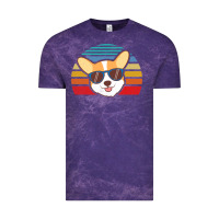 Cloud Purple cool corgi vintage 80s dog lover Vintage Tee - linhVisuals