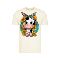 Vintage Arctic cute cow with sunflower and leopard Vintage Tee - texasbilliewilder