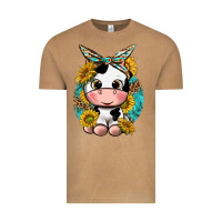 Vintage Camel cute cow with sunflower and leopard Vintage Tee - texasbilliewilder