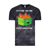 Cloud Black dumpster fire its fine im fine Vintage Tee - linhVisuals