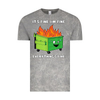 Cloud Rock dumpster fire its fine im fine Vintage Tee - linhVisuals