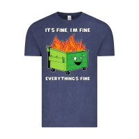 Vintage Denim dumpster fire its fine im fine Vintage Tee - linhVisuals