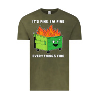 Vintage Olive dumpster fire its fine im fine Vintage Tee - linhVisuals