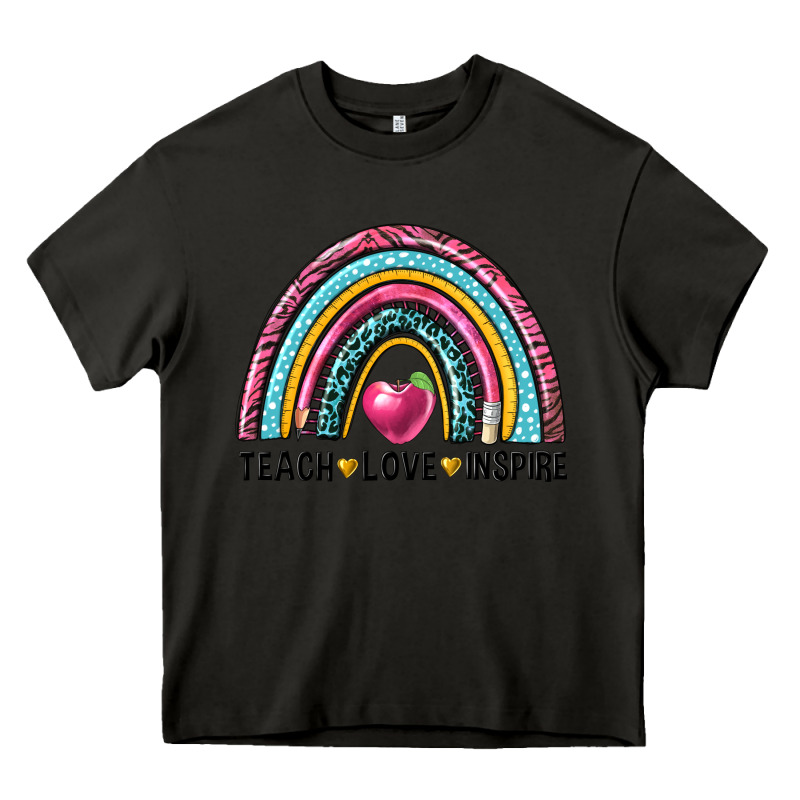 Rainbow Teach Love Inspire Heavy Core Tee by NancyCooperArtShop | Teevron